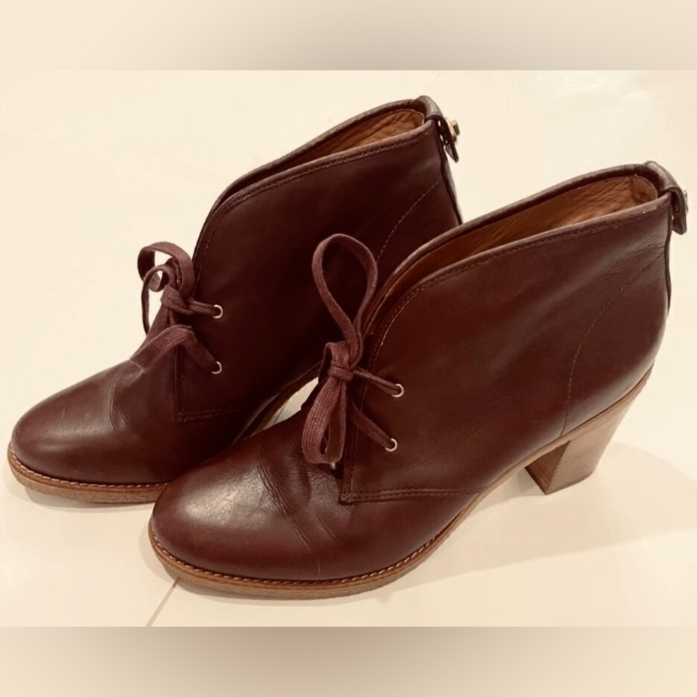 Burgundy Oxblood Coach Nikol Leather Ankle Booties Q1666